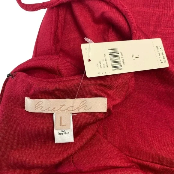 ANTHROPOLOGIE Hutch Square Neck Slim Midi Dress In Cranberry Size L -NWT - Picture 6 of 10